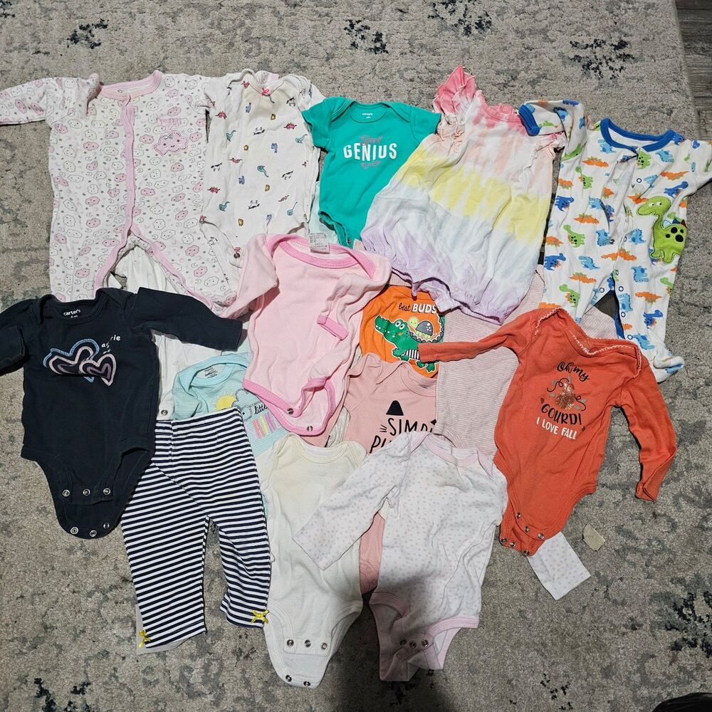 Baby clothes/onsies newborn, 3-6 months, 12 months bundle